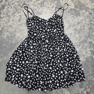 Pearl Georgina Chapman Dress Black White Star Print Fit & Flare‎ Party